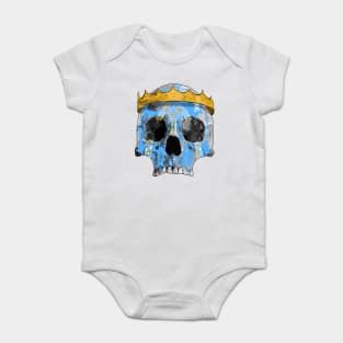 Sky blue skull with crown and warpaint Baby Bodysuit